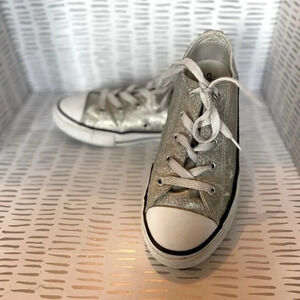 Silver Glitter Converse kids‎ size 3
